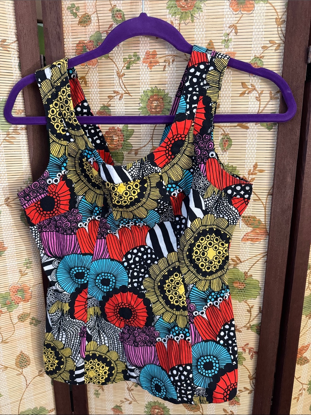Banana Republic X Marimekko Collection Geometric Tank Top in Black & Multicolor